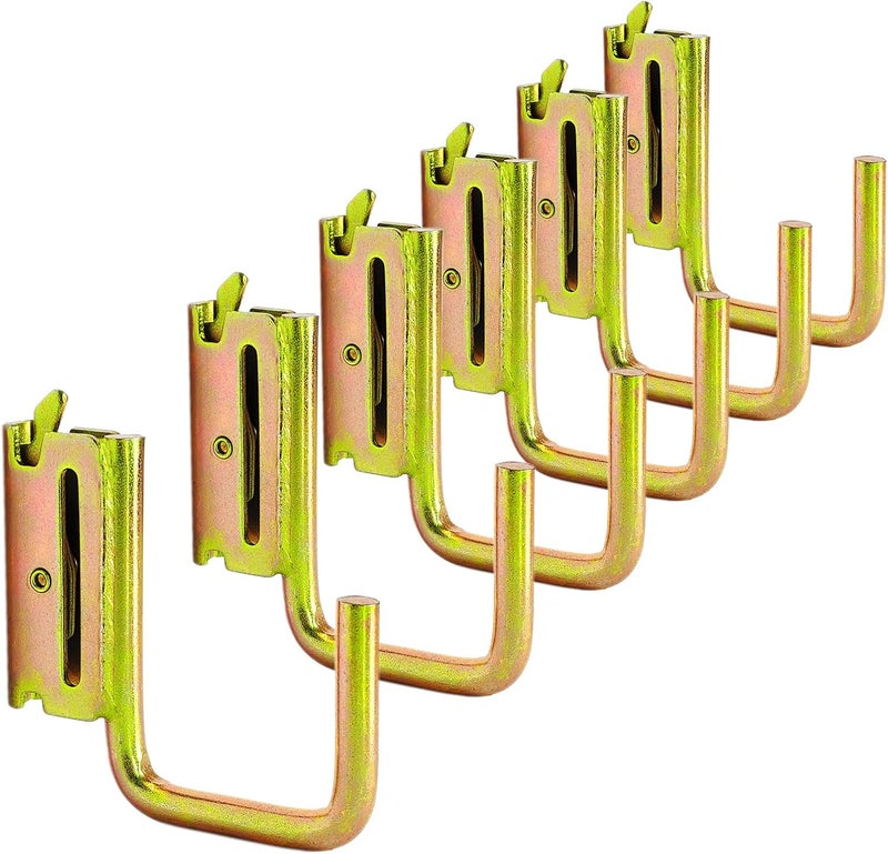 MorScan 6 Pack 2" E Track J Hooks Heavy Duty Galvanized Steel E-Track Tie Down Accessories for Box Truck, Enclosed Trailer, Garage, Vans, Warehouse, Workshop - Image 1